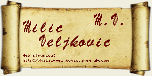 Milić Veljković vizit kartica